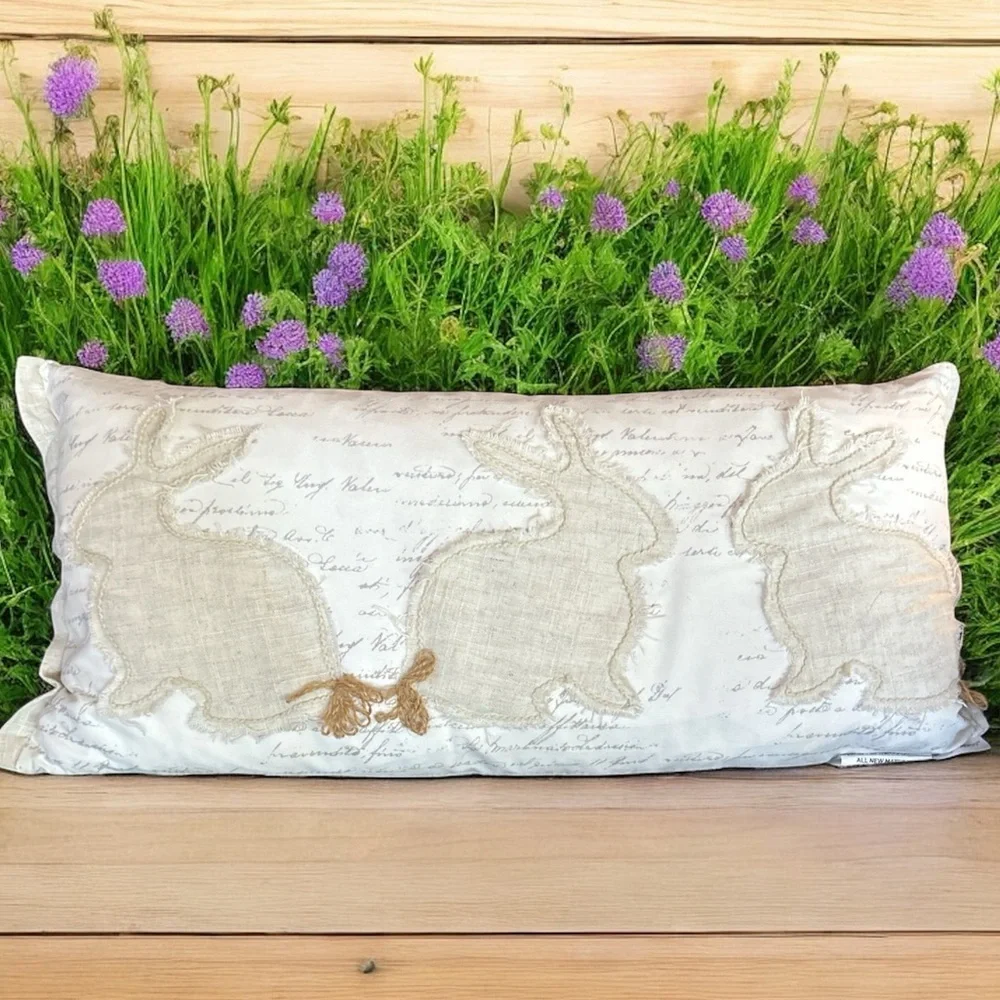 Decorative Pillow with Bunny Design